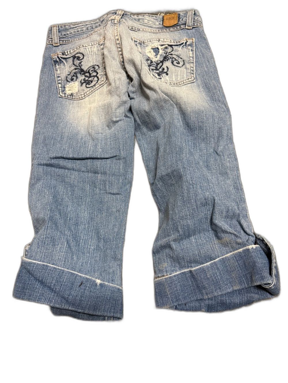 BKE Light Wash Rolled Cuff Cropped Jeans - Picture 3 of 3